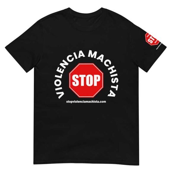 Camiseta de manga corta unisex negra - Impresión extra en manga izquierda. - Imagen 2