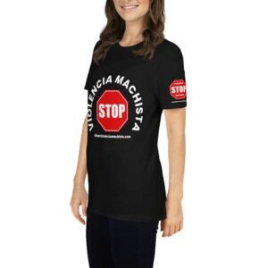 Camiseta de manga corta unisex negra - Impresión extra en manga izquierda.