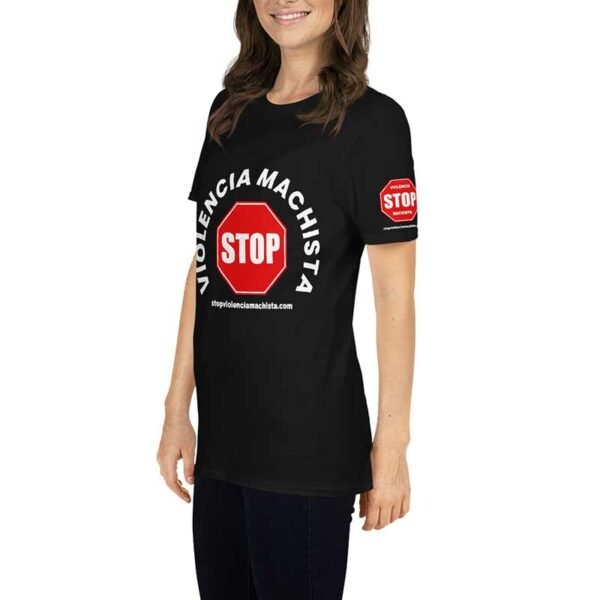 Camiseta de manga corta unisex negra - Impresión extra en manga izquierda.