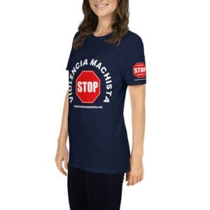Camiseta de manga corta unisex marino oscuro - Impresión extra en manga izquierda.