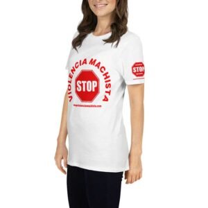 Camiseta de manga corta unisex blanca - Impresión extra en manga izquierda.