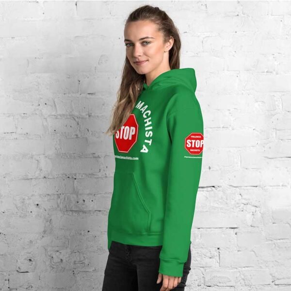 Sudadera con capucha verde - Impresión extra en manga izquierda. - Imagen 2