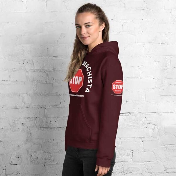 Sudadera con capucha marrón - Impresión extra en manga izquierda. - Imagen 2