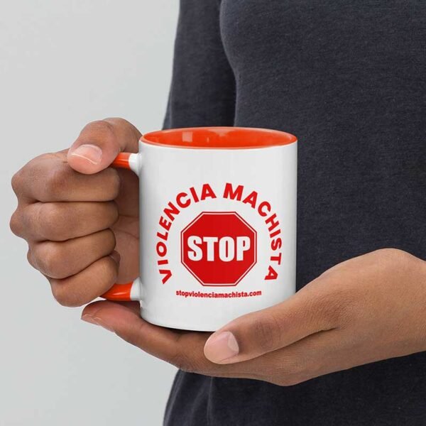 Taza de cerámica en color interior naranja - Imagen 2