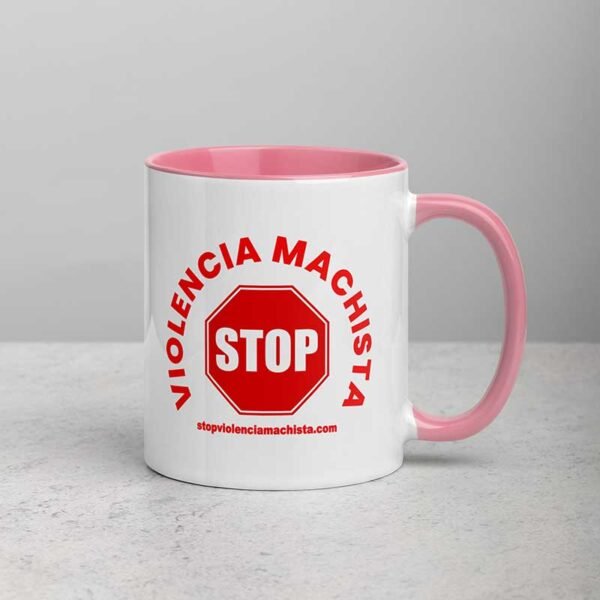 Taza de cerámica en color interior rosa